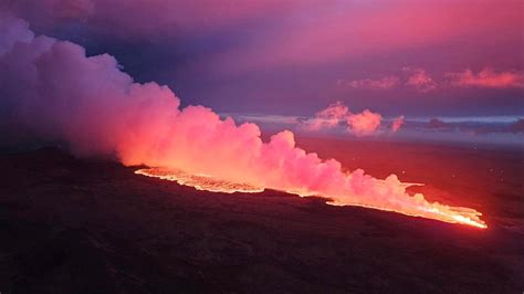 active volcano drawing|Volcano erupts near fishing town in Iceland .